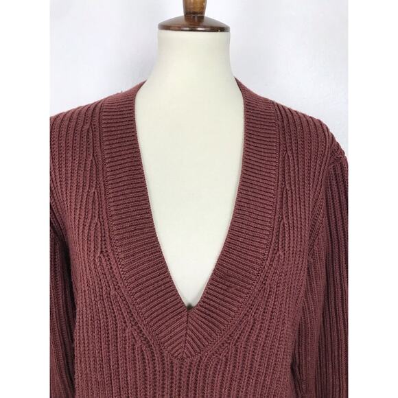 Aritzia Babaton Oversize Pullover Stretch Knit V Neck Wool Sweater - Picture 2 of 10